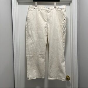 NEW Abercrombie & Fitch Women's The Baggy Mid Rise Jeans Cream Size 33/16S  $110